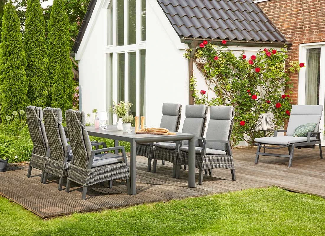 Siena Garden Taranto Gartensessel Aluminium/Gardino®-Geflecht Matt Anthrazit/Blau-Grau 5 Siena Garden Taranto Gartensessel Aluminium/Gardino®-Geflecht Matt Anthrazit/Blau-Grau - Image 5