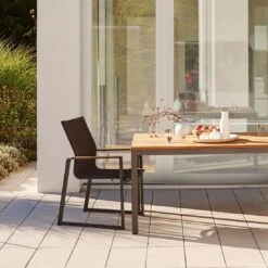 Solpuri Foxx Stapelsessel Aluminium/Textilene/Teak Anthrazit/Coal -Gartenmöbel Verkauf solpuri foxx stapelsessel aluminium textilene teak 1465621 5