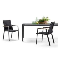 Solpuri Soul Stapelsessel Aluminium/Textilene/Teak Anthrazit/Coal -Gartenmöbel Verkauf solpuri soul stapelsessel aluminium textilene teak 1465665 5