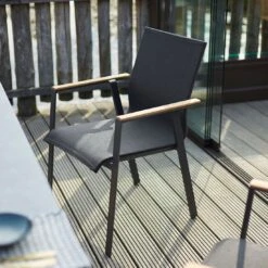 Solpuri Soul Stapelsessel Aluminium/Textilene/Teak Anthrazit/Coal -Gartenmöbel Verkauf solpuri soul stapelsessel aluminium textilene teak 1465665 6