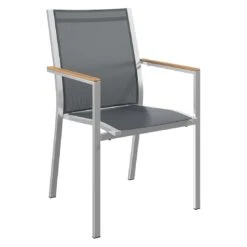 Stern Cardiff Stapelsessel Edelstahl/Textilene Silbergrau