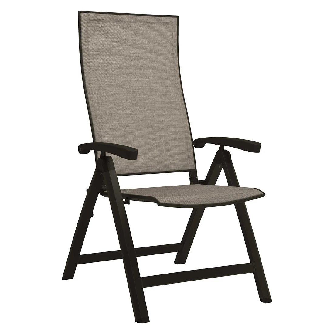 Stern Kari Klappsessel Aluminium/Textilene Schwarz Matt/Leinen Grau 1 Stern Kari Klappsessel Aluminium/Textilene Schwarz Matt/Leinen Grau