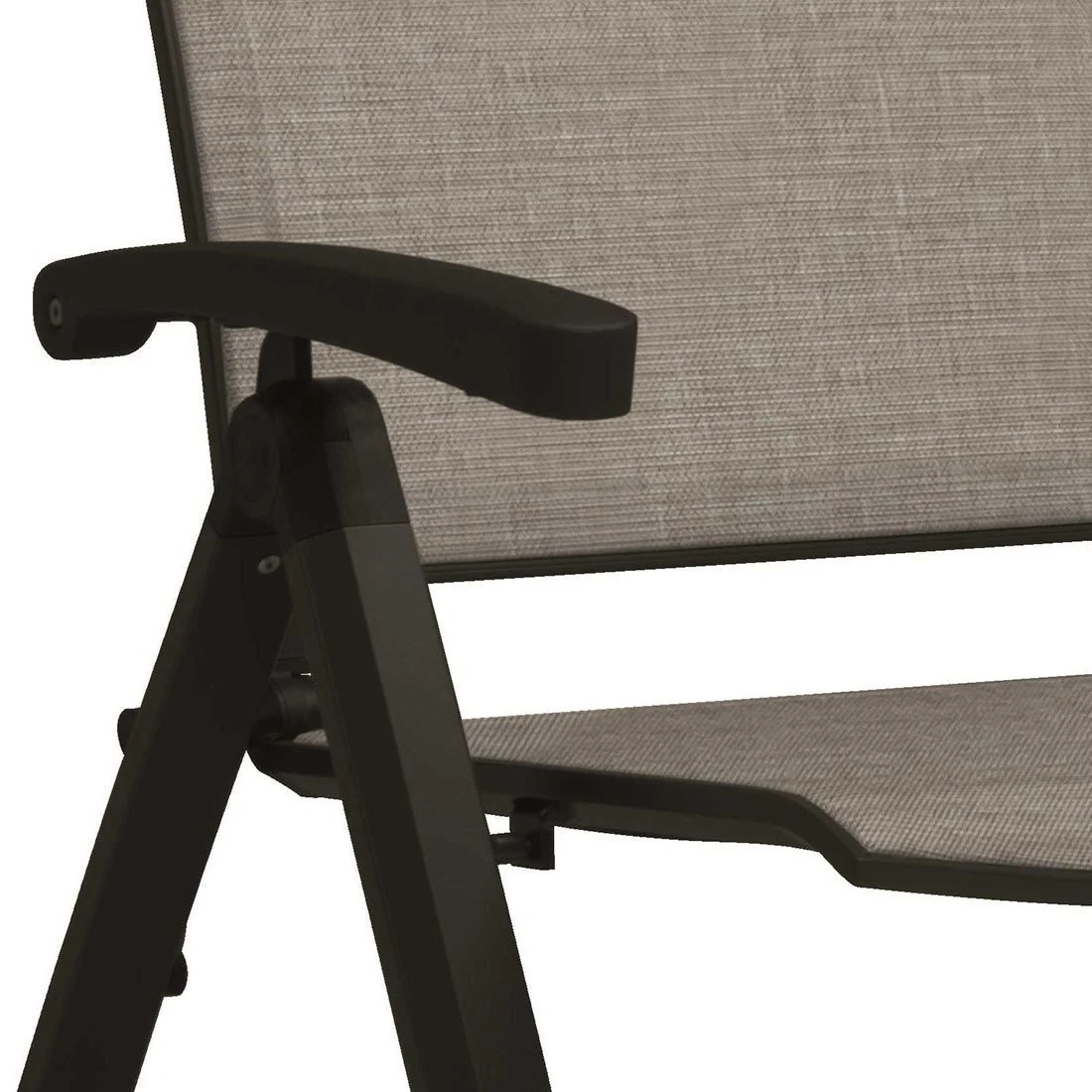 Stern Kari Klappsessel Aluminium/Textilene Schwarz Matt/Leinen Grau 2 Stern Kari Klappsessel Aluminium/Textilene Schwarz Matt/Leinen Grau - Image 2