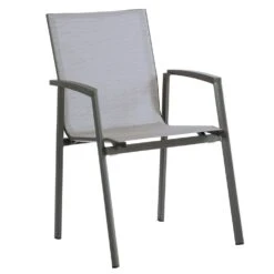 Stern New Top Stapelsessel Aluminium/Textilene Anthrazit/Silber
