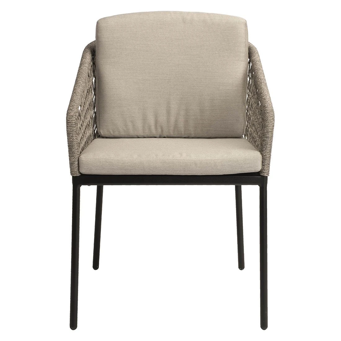 Stern Odea Diningsessel Aluminium/Rope Inkl. Kissen Schwarz Matt/Salt 2 Stern Odea Diningsessel Aluminium/Rope Inkl. Kissen Schwarz Matt/Salt - Image 2