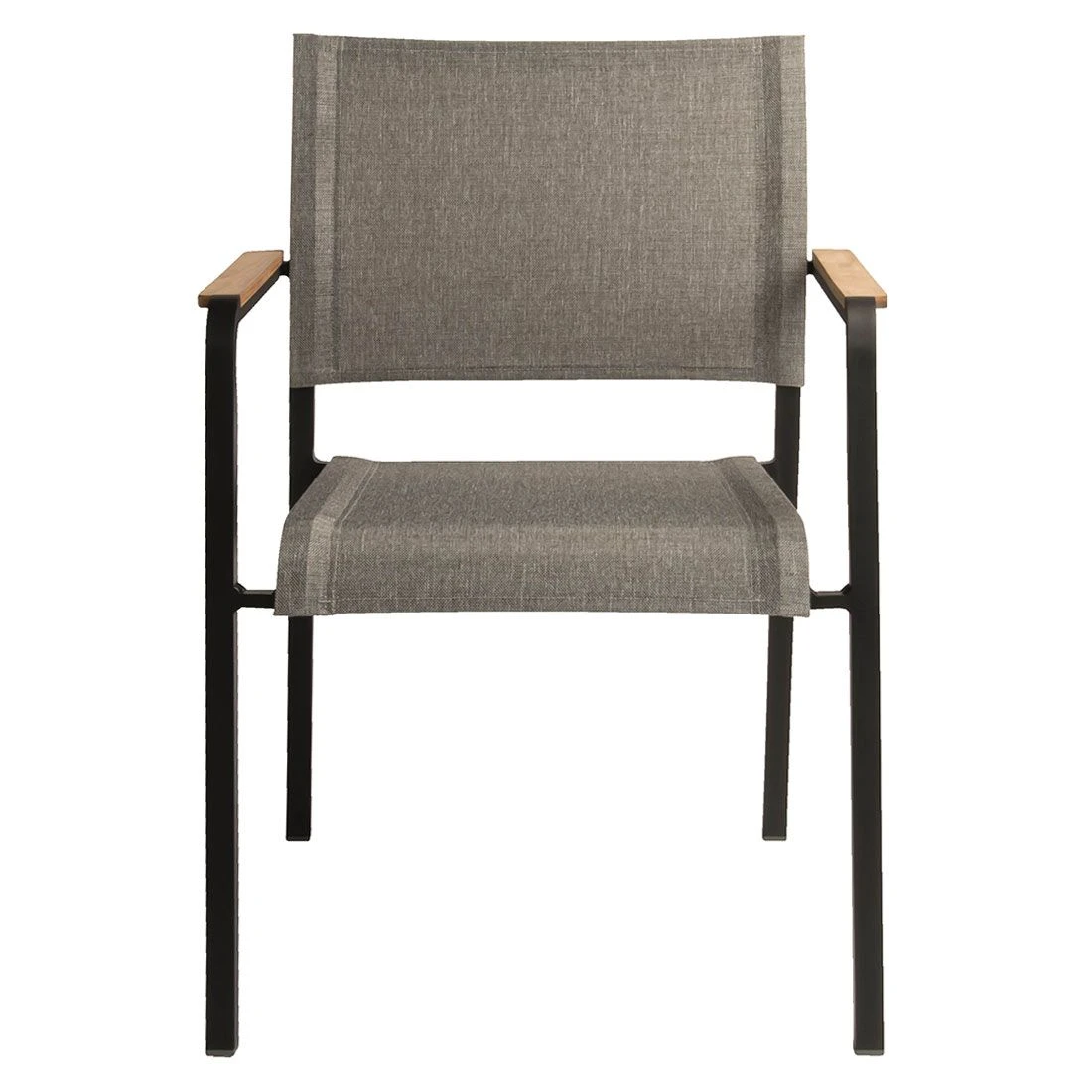 Stern Tilo Dining Stapelsessel Aluminium/Textilene Schwarz Matt/Leinen Grau 2 Stern Tilo Dining Stapelsessel Aluminium/Textilene Schwarz Matt/Leinen Grau - Image 2