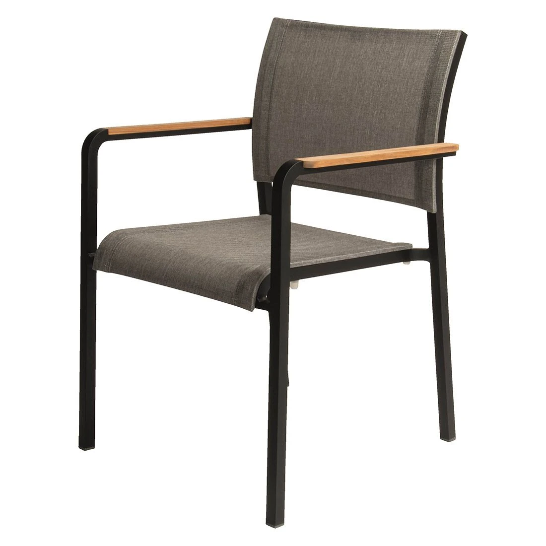 Stern Tilo Dining Stapelsessel Aluminium/Textilene Schwarz Matt/Leinen Grau 3 Stern Tilo Dining Stapelsessel Aluminium/Textilene Schwarz Matt/Leinen Grau - Image 3