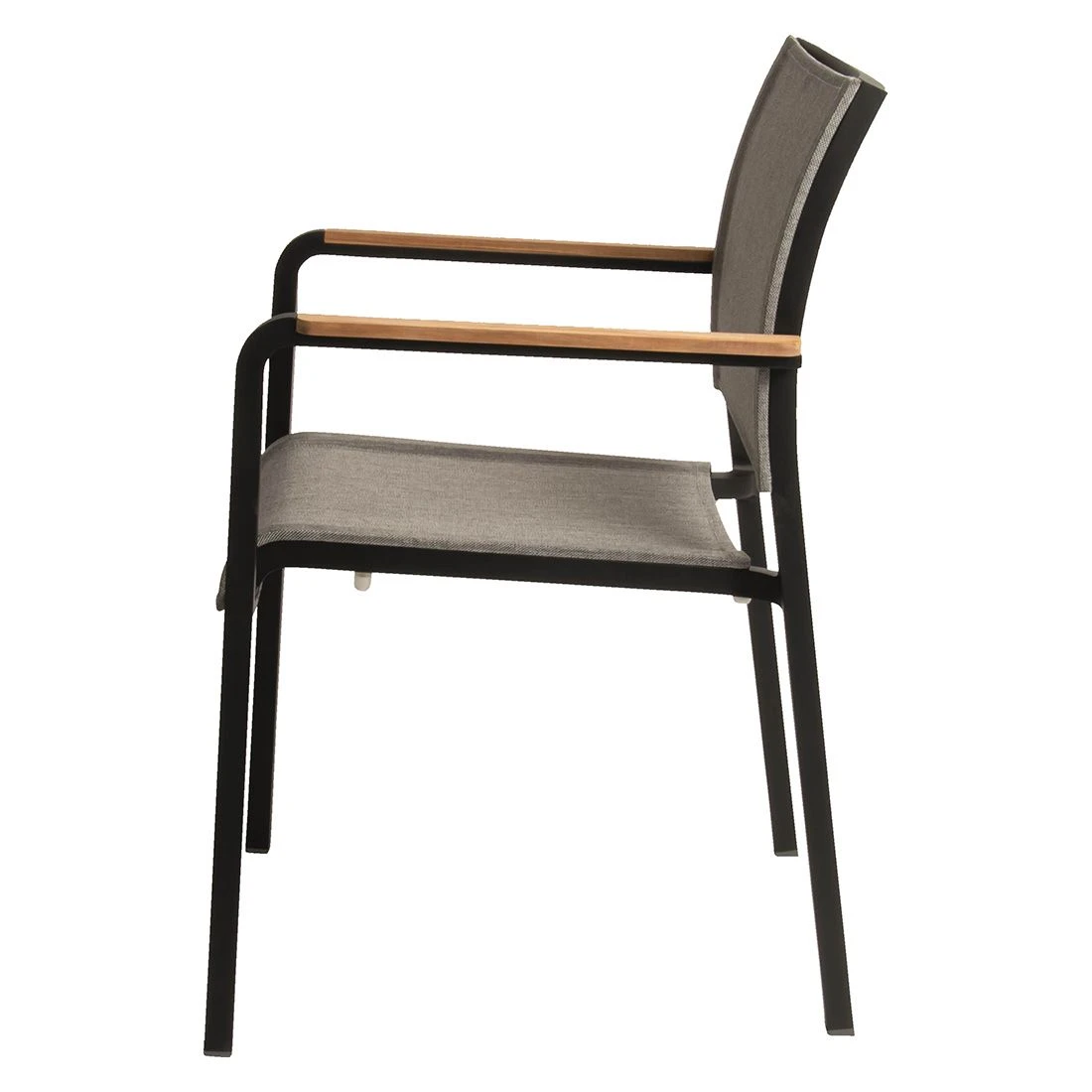 Stern Tilo Dining Stapelsessel Aluminium/Textilene Schwarz Matt/Leinen Grau 4 Stern Tilo Dining Stapelsessel Aluminium/Textilene Schwarz Matt/Leinen Grau - Image 4