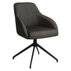 Stern Turn Gartensessel Drehbar Aluminium/Polyacryl Schwarz Matt/Seidenschwarz