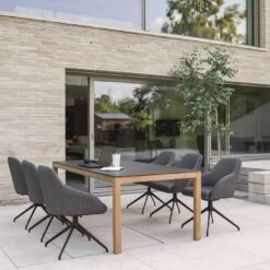 Stern Turn Gartensessel Drehbar Aluminium/Polyacryl Schwarz Matt/Seidenschwarz -Gartenmöbel Verkauf stern turn diningsessel drehbar aluminium outdoorstoff 1362848 7