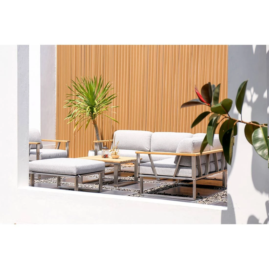 Zebra Belvedere Hocker Edelstahl/Olefin Edelstahl/Grau 4 Zebra Belvedere Hocker Edelstahl/Olefin Edelstahl/Grau - Image 4