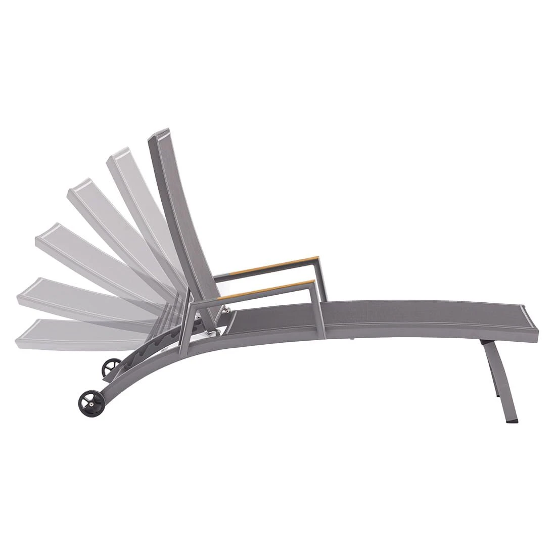 Zebra Fly Gartenliege Aluminium/Textilene Elegance Grey/Dark Grey 3 Zebra Fly Gartenliege Aluminium/Textilene Elegance Grey/Dark Grey - Image 3