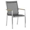 Zebra One Stapelsessel Edelstahl/Textilene Silber/Dunkelgrau