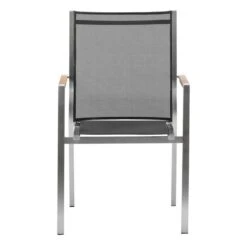 Zebra One Stapelsessel Edelstahl/Textilene Silber/Dunkelgrau -Gartenmöbel Verkauf zebra one stapelsessel edelstahl textilene dunkelgrau 3