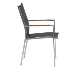 Zebra One Stapelsessel Edelstahl/Textilene Silber/Dunkelgrau -Gartenmöbel Verkauf zebra one stapelsessel edelstahl textilene dunkelgrau 4